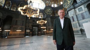 Cumhurbaşkanı Erdoğan’dan Ayasofya’da inceleme