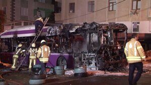 Kavacık’ta Özel Halk Otobüsü yangını