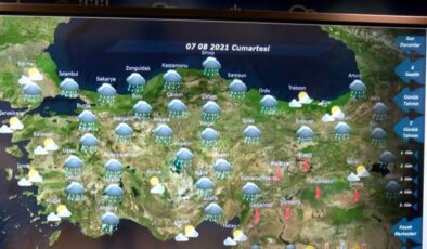Antalya ve çevresi için yağış tahmini