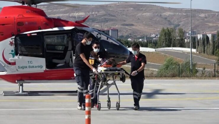 Ambulans helikopter 5 yaşındaki çocuk için havalandı