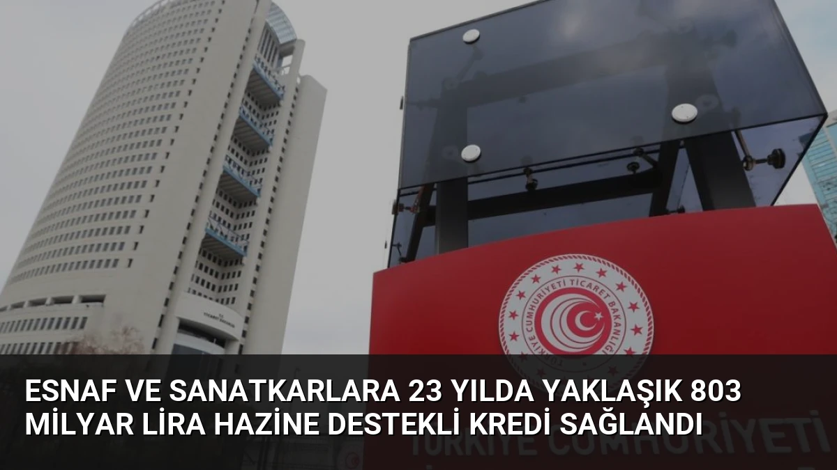 Esnaf ve Sanatkarlara 23 Yılda Yaklaşık 803 Milyar Lira Hazine Destekli Kredi Sağlandı