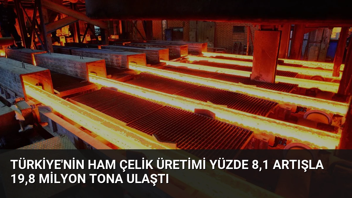 Türkiye’nin Ham Çelik Üretimi Yüzde 8,1 Artışla 19,8 Milyon Tona Ulaştı